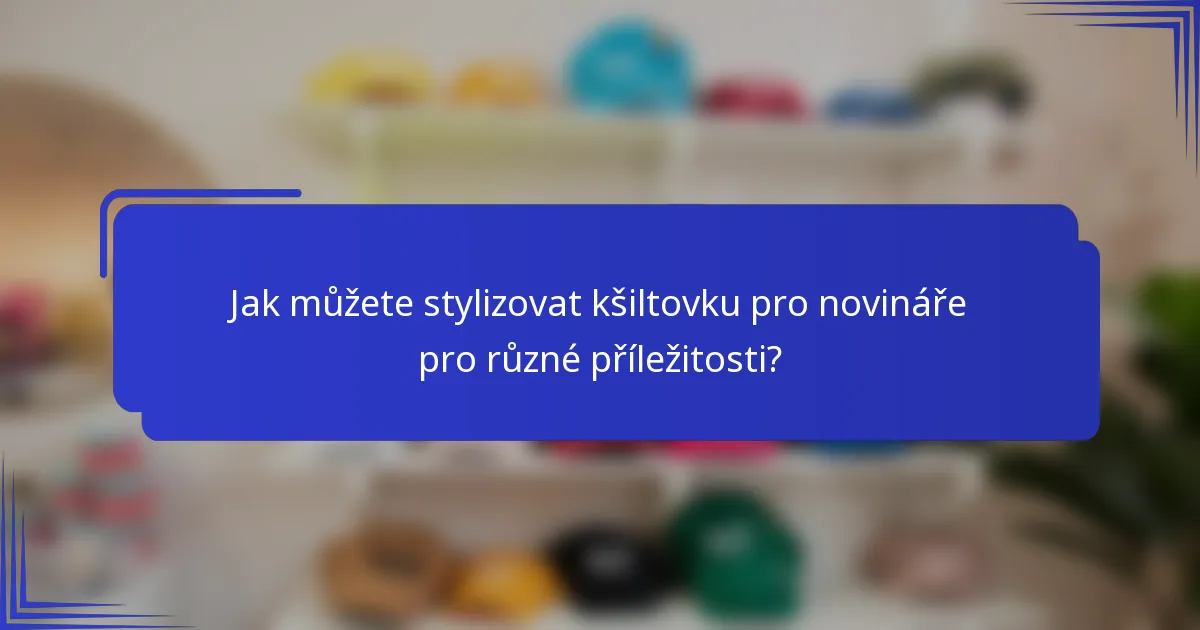 Jak můžete stylizovat kšiltovku pro novináře pro různé příležitosti?