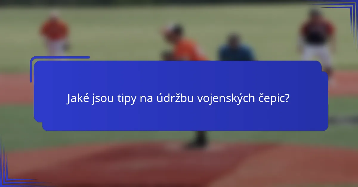 Jaké jsou tipy na údržbu vojenských čepic?