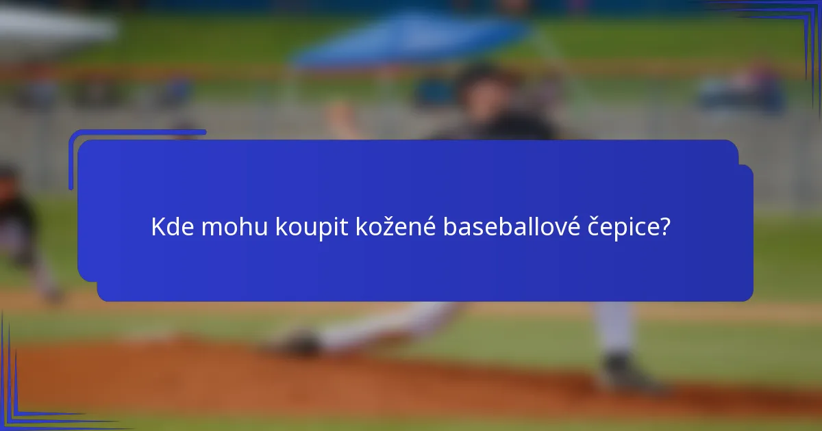 Kde mohu koupit kožené baseballové čepice?