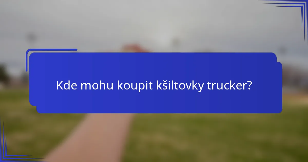Kde mohu koupit kšiltovky trucker?