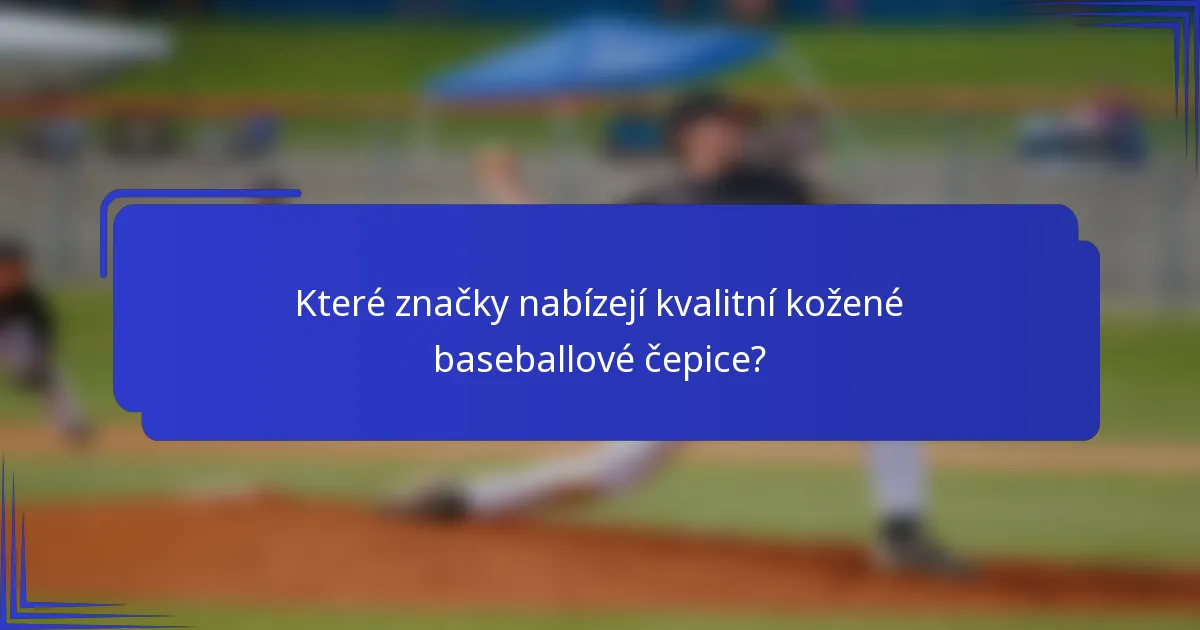 Které značky nabízejí kvalitní kožené baseballové čepice?